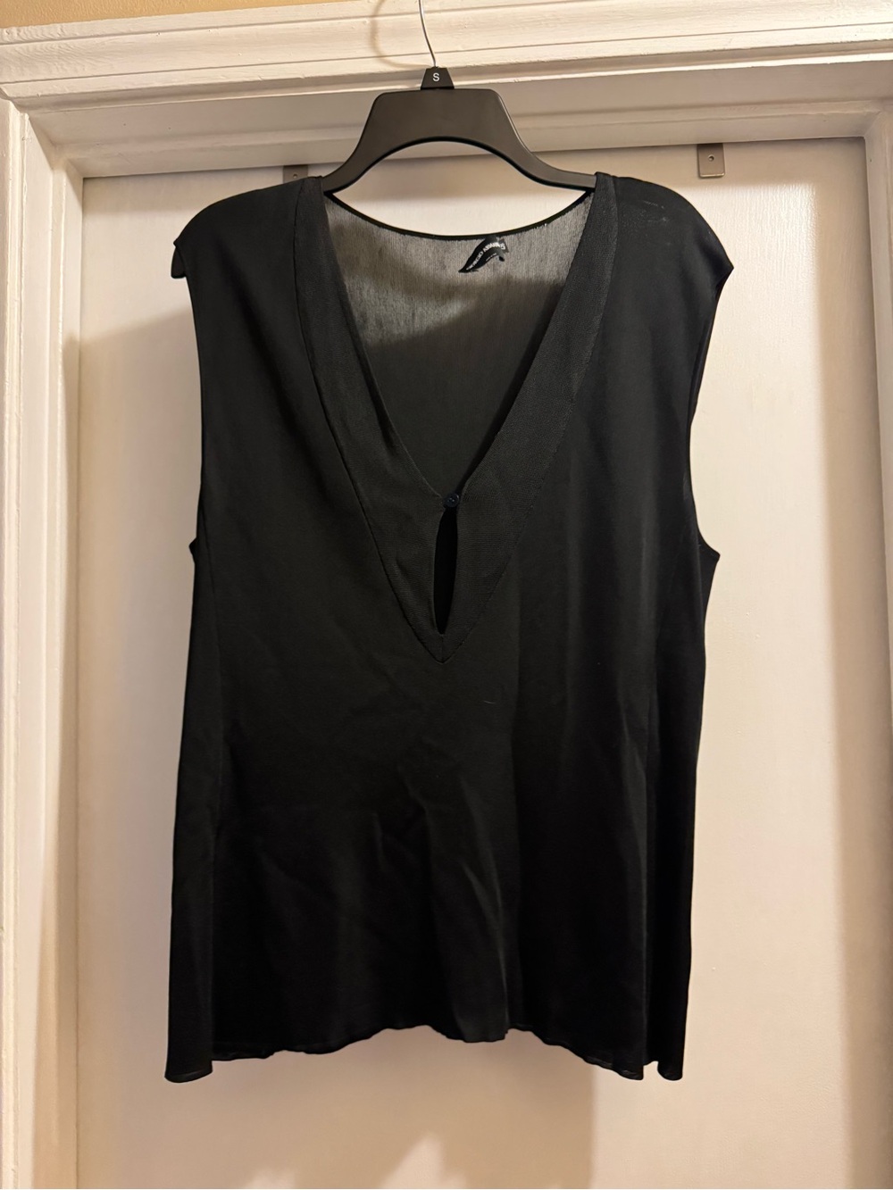 Giorgio Armani Black Sleeveless V-Neck Tank Top